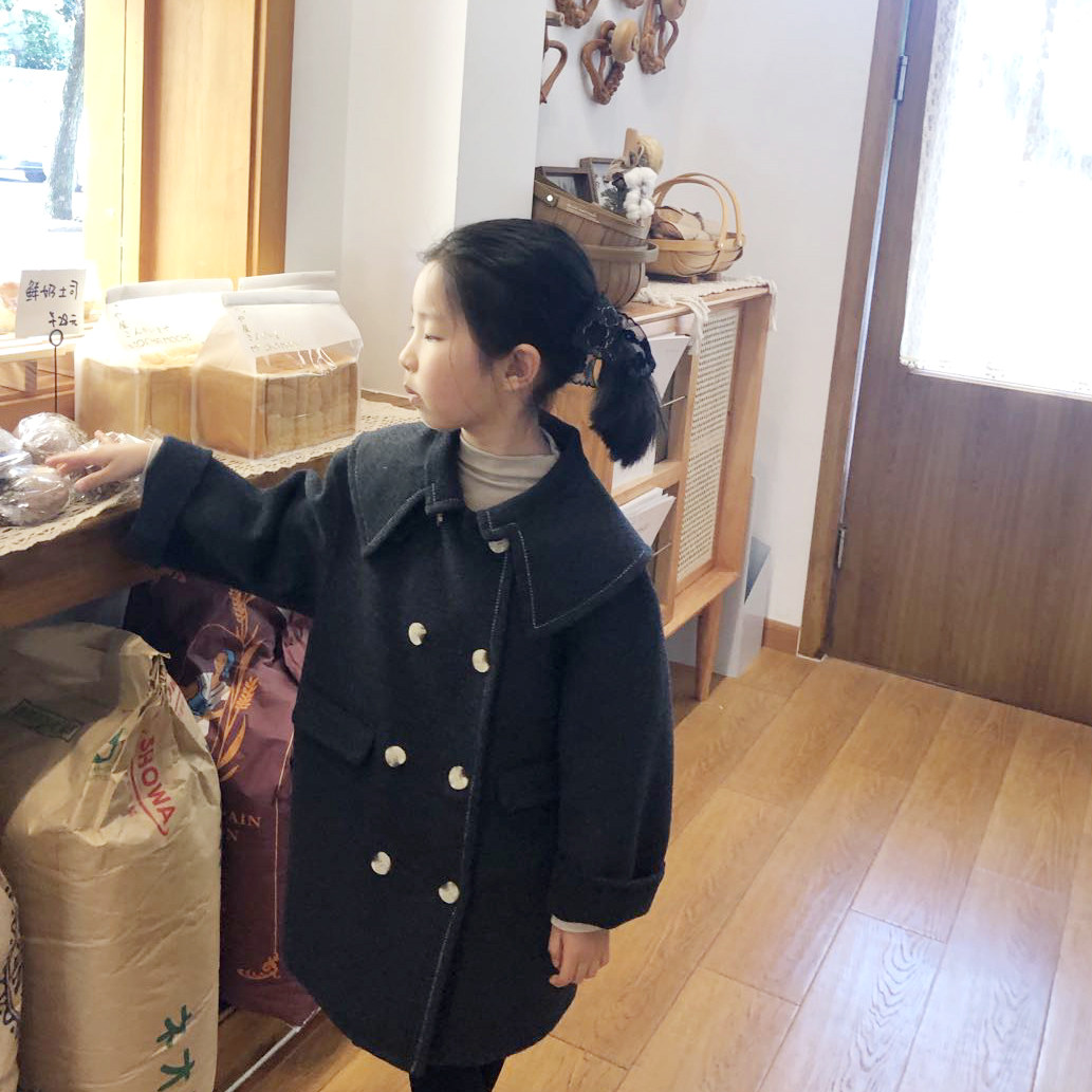 Male and female children Double face cashmere big clothes 2021 autumn and winter New products Han's version of the internet Red baby flipping fur coats