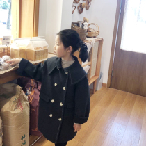 Male and female children Double face cashmere big clothes 2021 autumn and winter New products Han version of the Korean Air Network Red baby turning fur coats