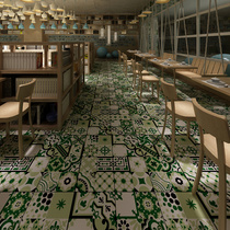 Catering chain chain Green tiles 300 Restaurant bar courtyard wall tiles Color floor stairs tile tiles