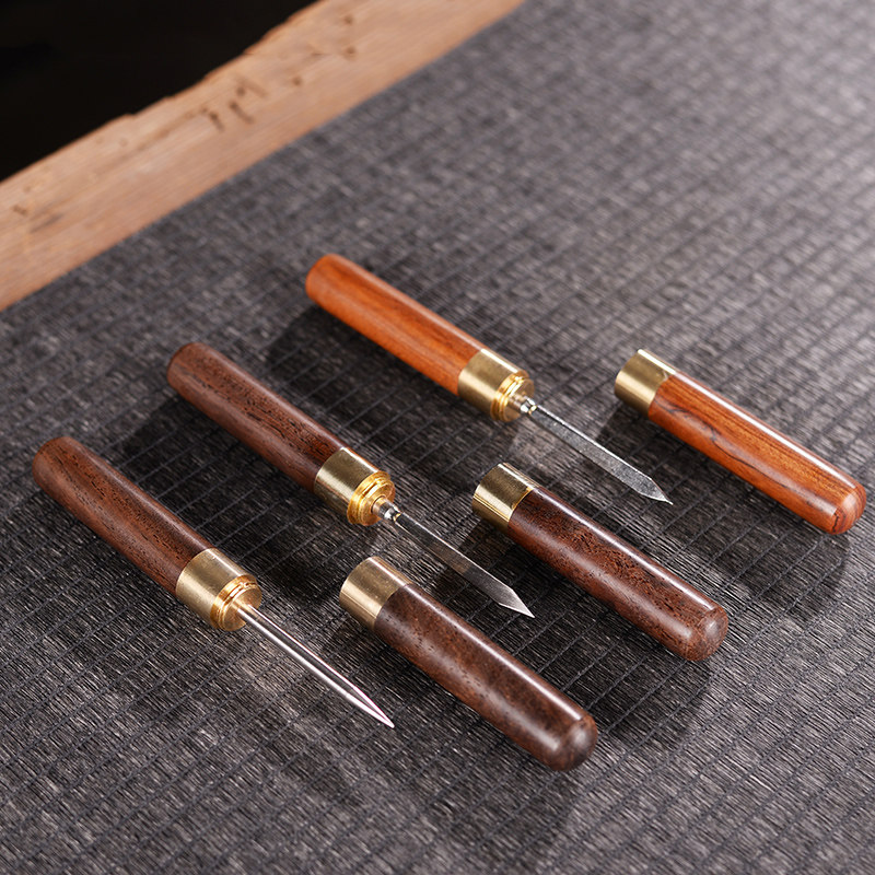 One Xuan pear wood Pu'er black sandalwood Artisanal Copper Piece Black Tea Knife Stainless Steel Tea Knife Tea Needle Tea Tea Cake Tea Cone-Taobao