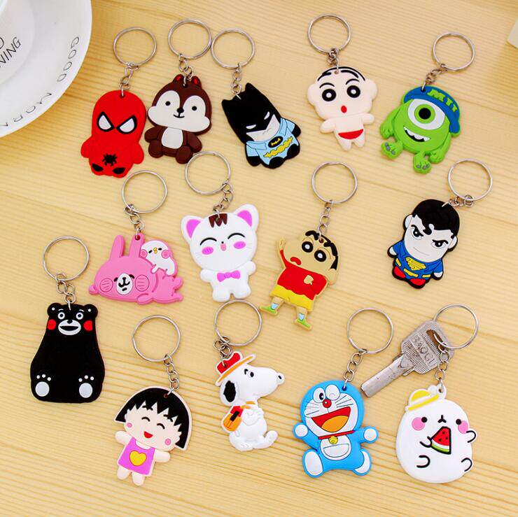 Creative Cartoon Soft Gum Key Button Keyring Cute Personality Pendant Microquotient Push Small Gift Wholesale