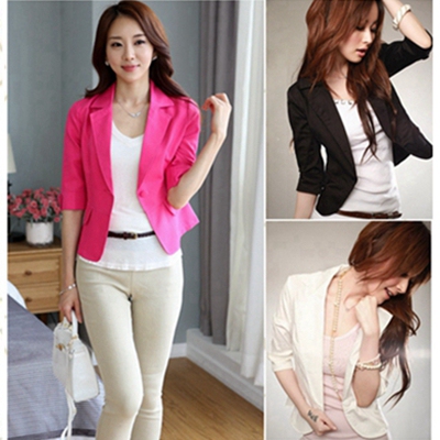 2025 Spring and Autumn New Women's Suit, Summer Thin Style, Ol Professional Slim Fit, Korean Version, Three-Quarter Sleeve Blazer 