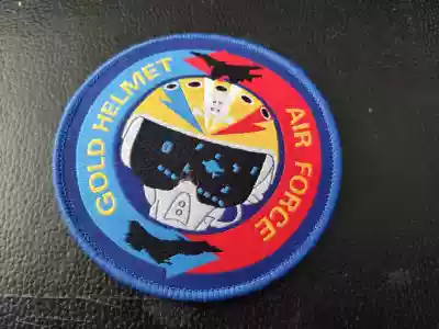 Air Force Changchun Open Day Gold safety cap cultural and creative full velcro chapter diameter 8cm