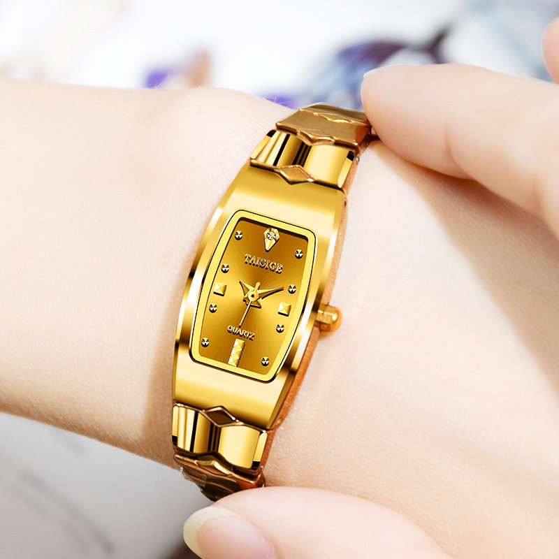 Swiss famous brand watch women's simple temperament waterproof mechanical fashion square model small and atmospheric women's watch brand