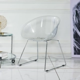 Северный легкий роскошный обеденный стул Домохозяйство Прозрачное кресло Стул Стул из нержавеющей стали.