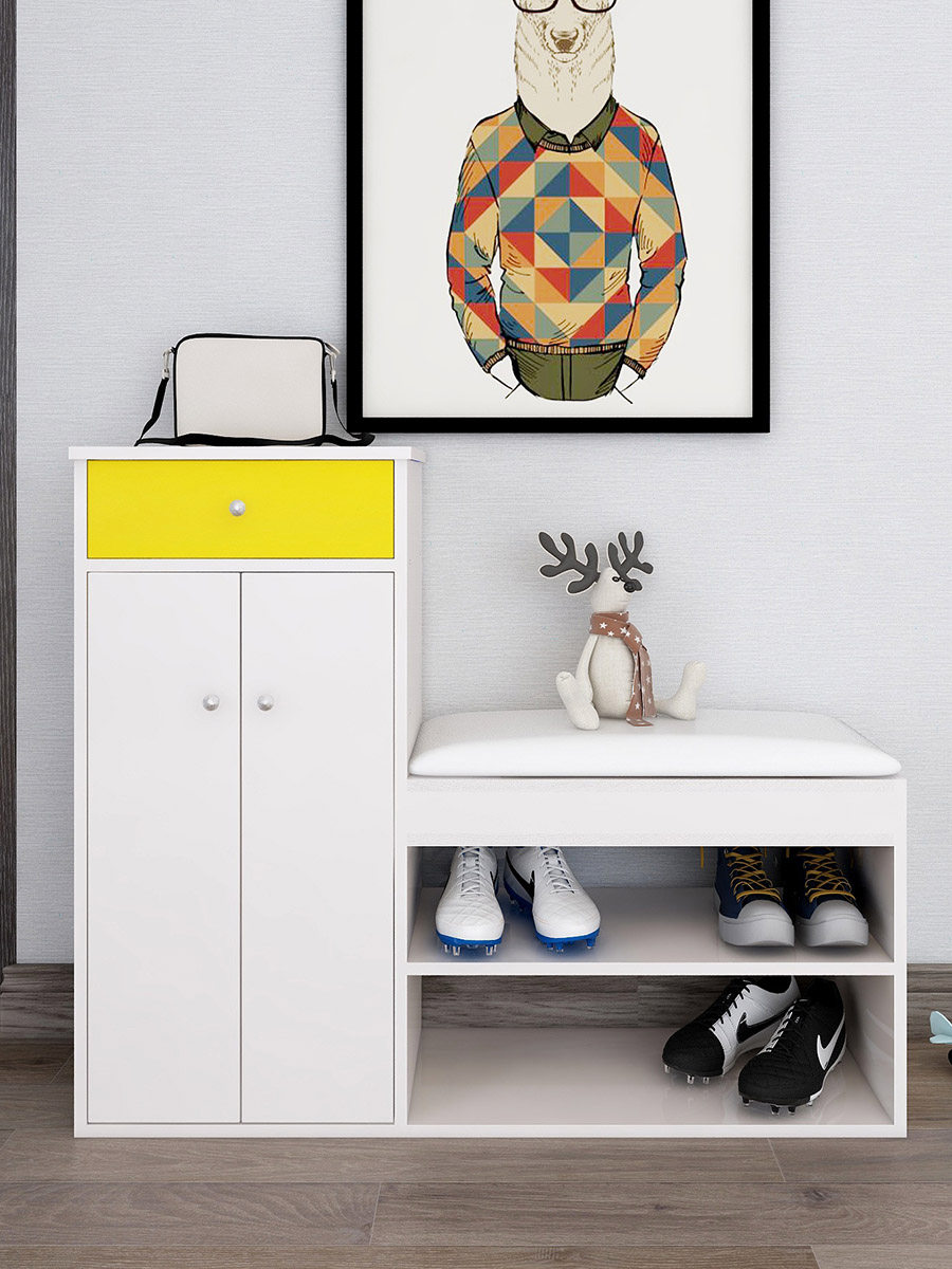Entrance shoe cabinet home large capacity door special entrance cabinet imitation solid wood simple modern hall cabinet can sit shoe rack