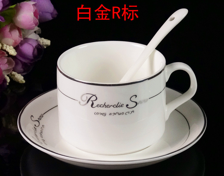 Bộ tách cà phê châu Âu Bộ tách cà phê bằng sứ xương Bộ 3 mảnh sáng tạo cốc cà phê bằng gốm sứ tùy chỉnh logo - Cà phê ly uống cà phê đẹp