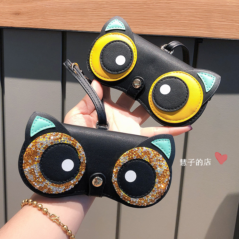 ins Diamond-Encrusted Cute Glasses Case Fashionable Sunglasses Bag Portable Sunglasses Case Protective Cover Unisex Bag Pendant