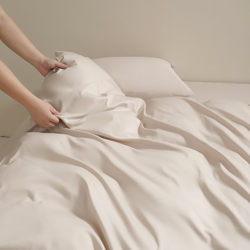 Natural Sleep Cotton Bedding Four-Piece Set New Model Four Seasons High-Density Pure Cotton Bed Sheet Pillowcase Duvet Cover