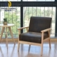 Deming Si kiểu Nhật gỗ ghế bành Vải Ghế ghế cafe ghế salon sofa nhỏ đôi phòng ngủ - Ghế sô pha ghế thư giãn phòng khách