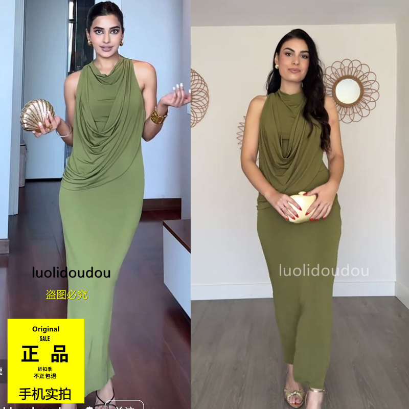 2026 Spring/Summer 4772/247 Women's Clothing Pleated Mesh Patchwork Sleeveless Long Dress 4772247 502
