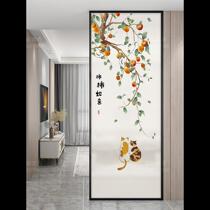 Customized tempered art glass screen partition living room wall washbasin entrance cabinet entry door blocking modern simplicity