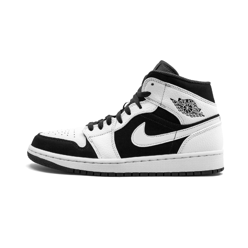 Air Jordan 1 Mid AJ1 Joe 1 Giày bóng rổ nam màu đen và trắng Panda - 554724 113 - Giày bóng rổ giày thể thao lining