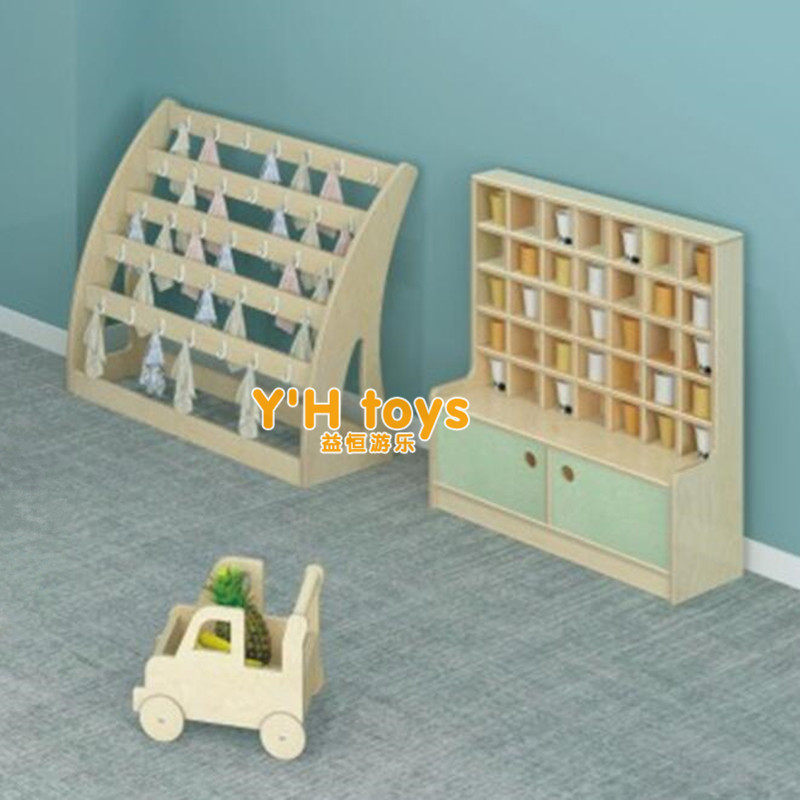Kindergarten Fur Towel Rack Wooden Children Containing Cabinet Mouth Cup Towel Hanging Rack Birch Multi-Laminate Tea Cup Containing shelf