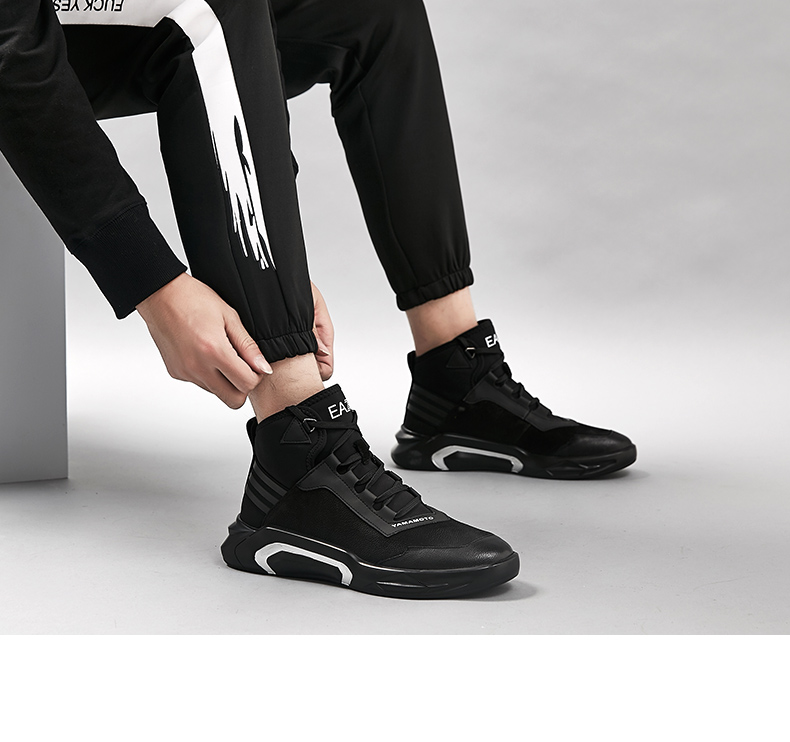 Giày nam mùa xuân Giày da cao cho nam Trạm châu Âu Thể thao giải trí của Anh - Giay cao giày sneaker