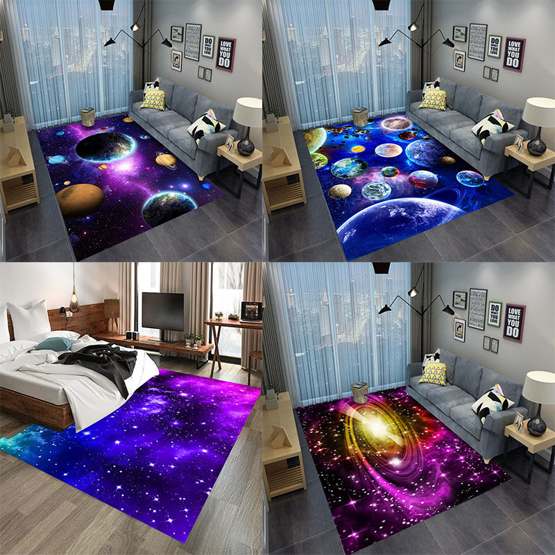 Internet celebrity trendy brand starry sky pattern carpet 3d personality creative living room home children's room bedside blanket bedroom non-slip mat