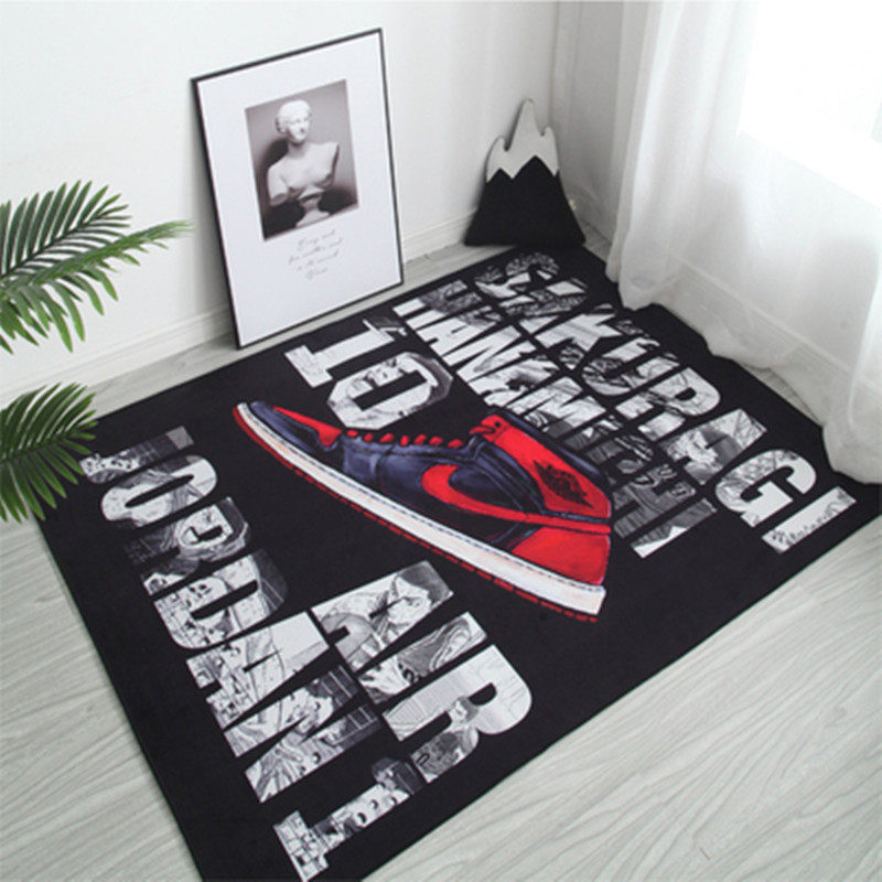 Original trendy brand personalized carpet living room coffee table blanket creative internet celebrity same style bedroom bedside blanket AJ shoes trendy carpet