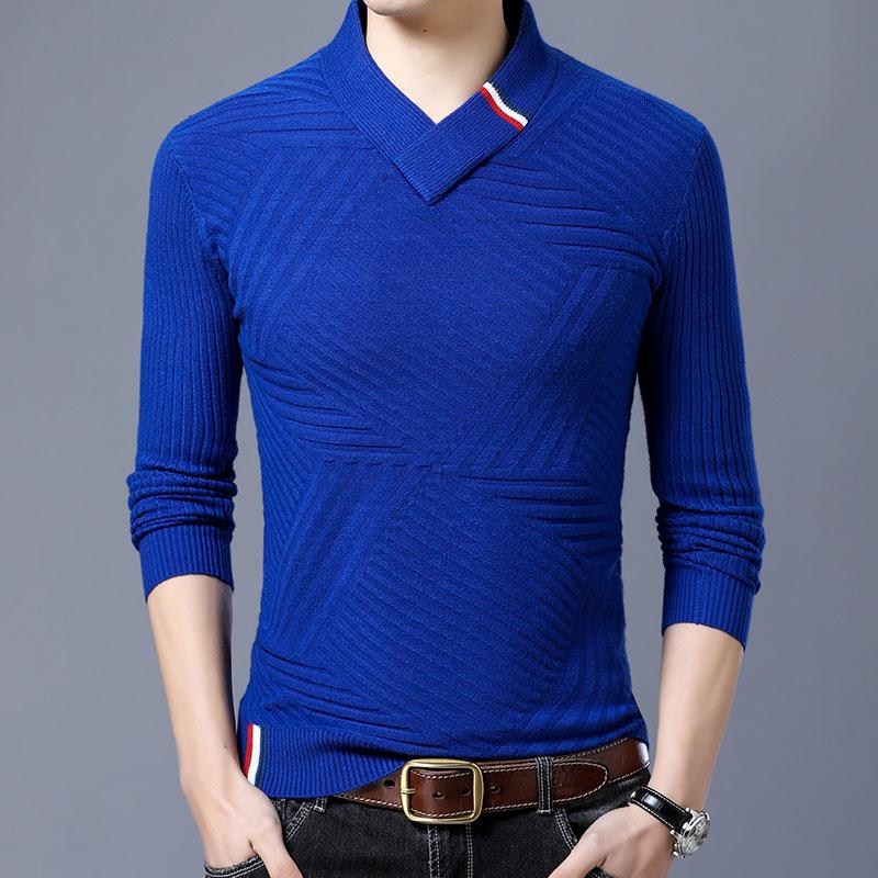 New Men Cashmere V - collar Sweater Fix Ordos Men's Winter Flexibility Sweater