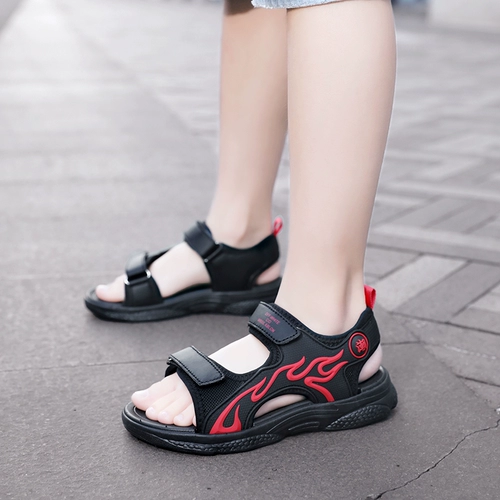 Летние дышащие детские нескользящие сандалии для мальчиков, мягкая подошва, 12 лет