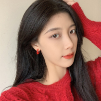 Simple Joker circle earrings 2020 New Tide sweet cool earrings Korean Net red earrings without ear clip female earrings