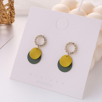 Morandi color earrings Korean temperament earrings 2020 New Tide circle earrings Net Red fashion ear clip without ear hole