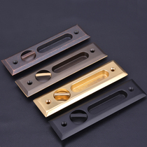 Pure copper shift door lock simple wooden door antique toilet black American sliding door hook lock kitchen door lock universal type