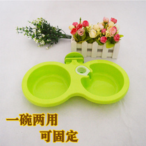 Pet Dog Bowl Hanging Pet Double Bowl Water Food Bowl Teddy Bumi Bear Golden Fat Food Box Water Bowl