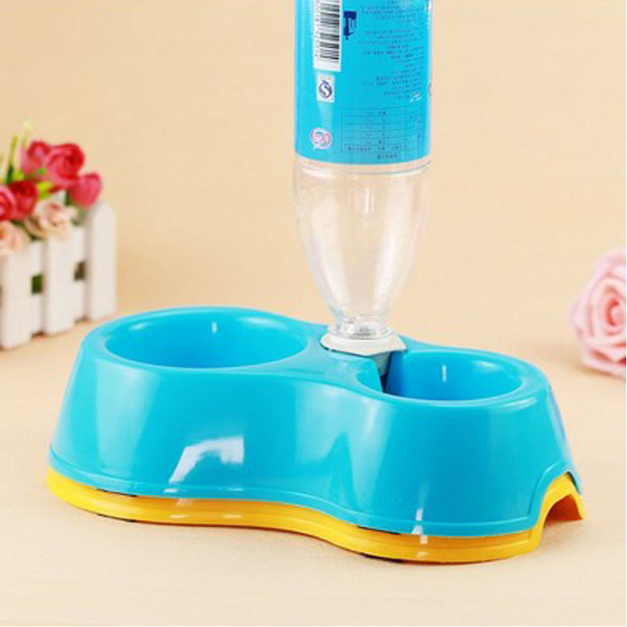 Food Bowl Pet Dog Bowl Water Bowl Food Bowl Pet Essence Round Duplex Bowl Double Dog Basin AutomaticAlly Water
