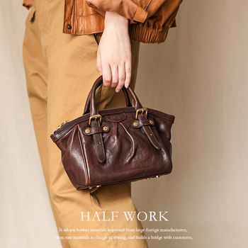 Horsehide retro bag handbag women's genuine leather handmade bag