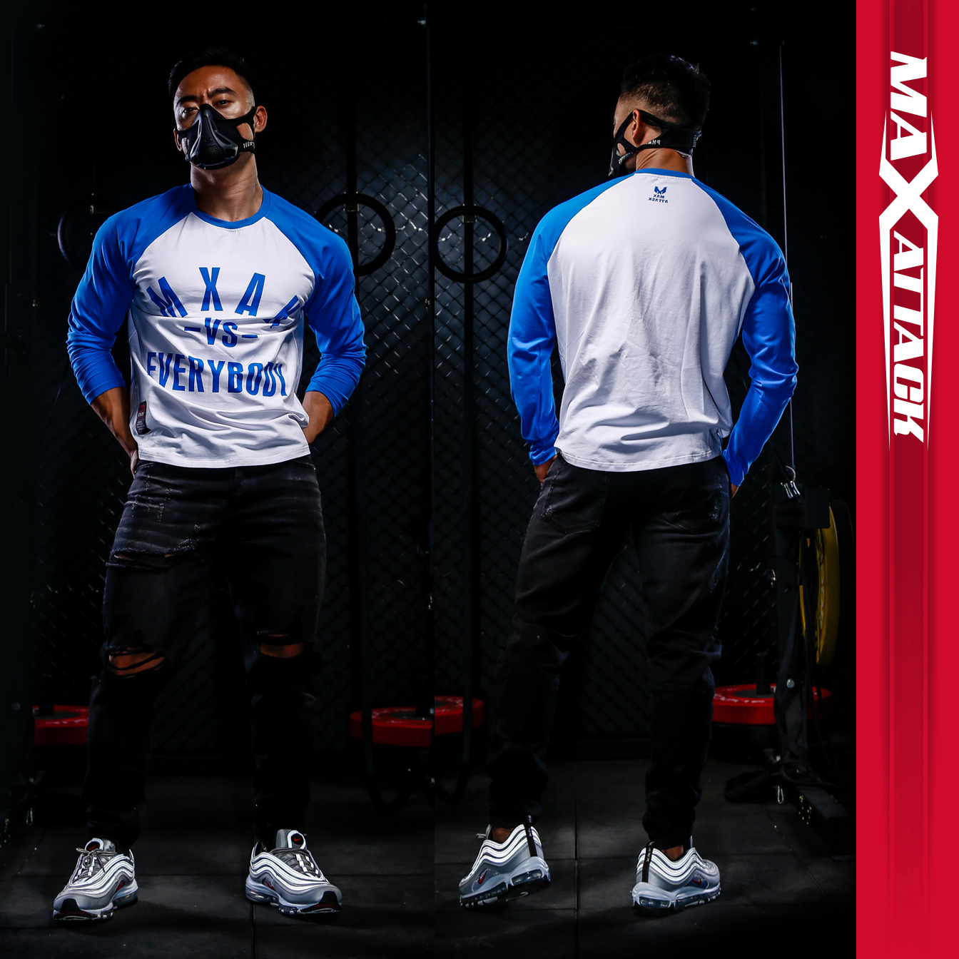 MAXATTACK18SS In chữ Khâu áo thun dài tay Thương hiệu áo thun thể thao lỏng lẻo Áo thể thao thể thao đáy áo ba lỗ thể thao nữ