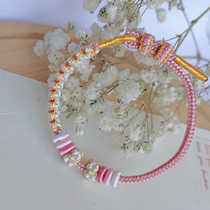 Qingshengs new hand-woven peach blossom knot semi-finished bracelet can be directly worn by 2-3mm jewelry for girls and girlfriends