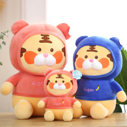 Cute Sweatshirt Tiger Doll Plush Toy Zodiac Tiger Claw Machine Rag Doll ບໍລິສັດຂອງຂວັນປີໃຫມ່