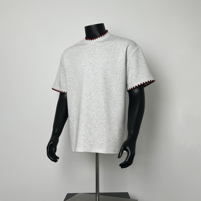 Natcode American Style Trendy Brand Air Cotton Anti-Wrinkle Heavyweight 320g Shell Embroidery Short-Sleeve Unisex Loose T-Shirt Natcode American Style Trendy Brand Air Cotton Anti-Wrinkle Heavyweight 320g Shell Embroidery Short-Sleeve Unisex Loose T-Shirt