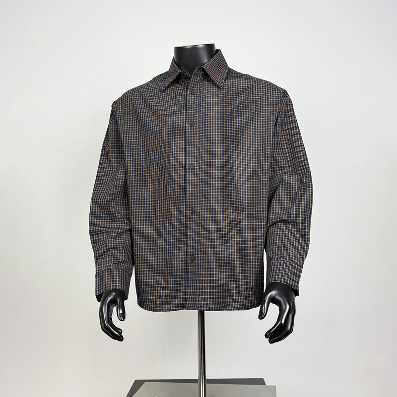 Old Money Style Retro Shirt Casual Small Checkered Shirt Long Sleeve Turn-Down Collar Pure Cotton Loose Versatile Casual Shirt Old Money Style Retro Shirt Casual Small Checkered Shirt Long Sleeve Turn-Down Collar Pure Cotton Loose Versatile Casual Shirt