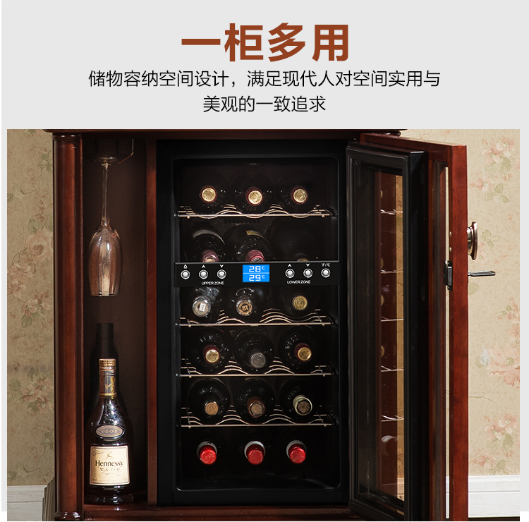mẫu tủ rượu inox Tủ rượu Jin TRANG Tủ trưng bày Châu Âu gỗ rắn hộ gia đình lưu trữ tủ điện giá đựng rượu vang