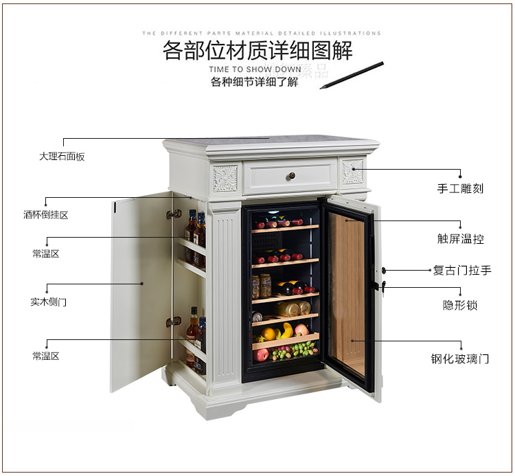 tủ rượu nhỏ đẹp Kim băng hộ gia đình thanh Máy nén khí tủ lạnh nhỏ tủ lạnh tủ rượu gỗ rắn tủ lạnh tủ rượu nhôm kính đẹp