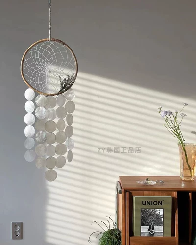 Корейский импортный супер мечтательный колокольчик белый ракушка Ловец снов украшение интерьера фото реквизит для подарка