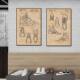 Shoe store decoration painting sneakers exploded view design drawing shoe showroom layout decoration shoe cabinet hanging painting mural