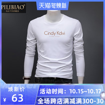 Europe 2019 autumn new mens long sleeve T-shirt trendy fashion letter print modal top base shirt