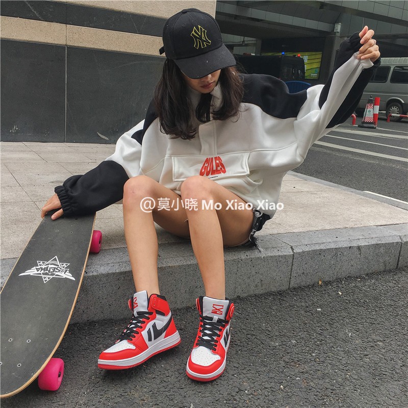 New ins siêu giày lửa Hàn Quốc ulzzang giày thể thao nữ Harajuku hoang dã đường phố bắn cao để giúp giày thường