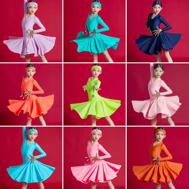 Vatican summer Latin dance clothing girls professional regulations children's competition clothing test grade large swing skirt dance skirt