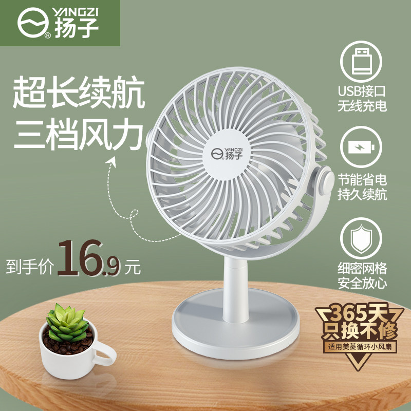 Yanko USB Small Fan Meme Your Type Rechargeable Desktop Desktop Silent Large Wind Student Dorm Bed Electric Fan