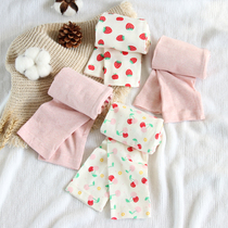 Thin material thread 100% cotton autumn childrens cotton elastic home small girl baby autumn pants two sets