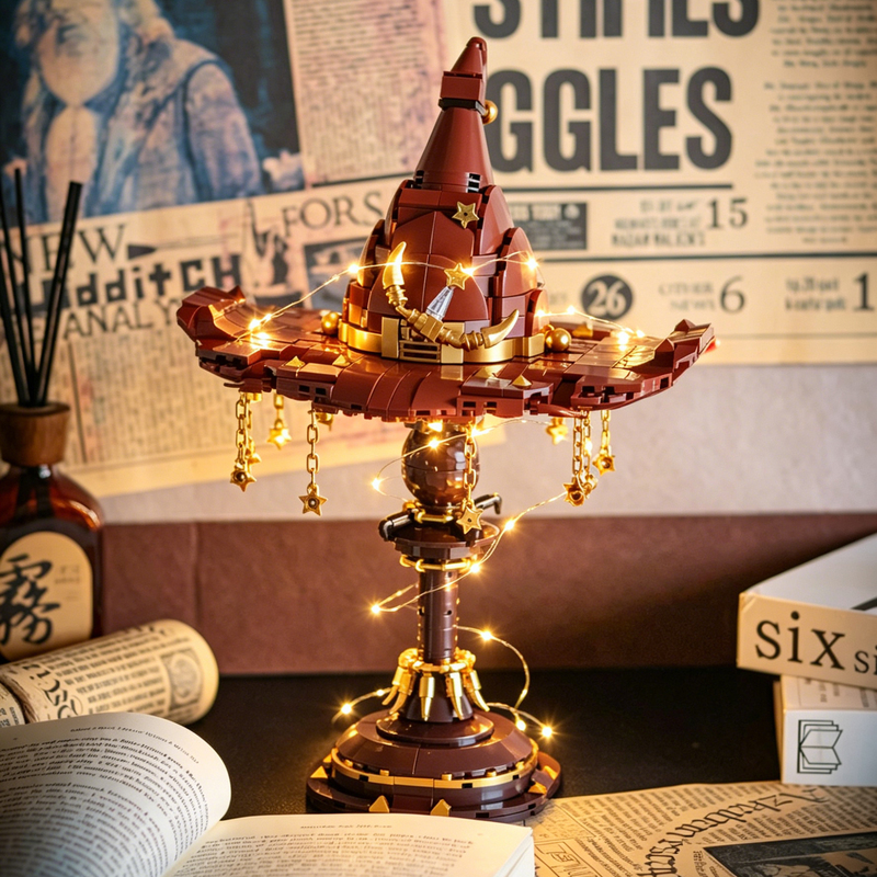 Harry Potter Magic Hat Building Block Desk Lamp, Hand-Assembled, High Difficulty Level for Adults, Harry Potter Fan Gift for Girls, Desktop Decoration