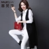 Mùa hè 2019 phiên bản Hàn Quốc mới của áo vest mỏng vest giản dị dài áo len cardigan mùa xuân nữ - Áo vest Áo vest