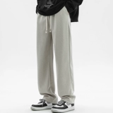 Nuthink Японские черные штаны для отдыха, свободный прямой крой, на шнурках, осенние