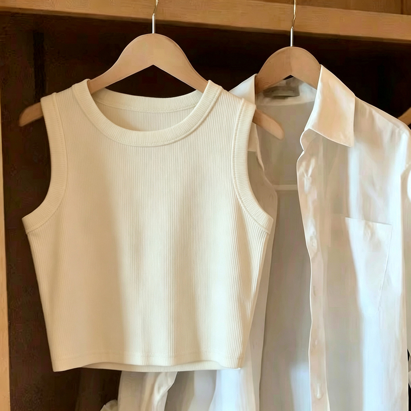 European-Style Camisole for Women, 2026 Summer New High-Waisted Trendy Niche Sports Sleeveless Short Top