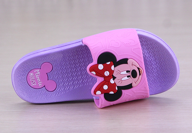 Mùa xuân và mùa hè đích thực Disney dễ thương Minnie Mickey dành cho người lớn nữ non-slip trẻ em lớn của dép và dép cha mẹ và con dưới mềm