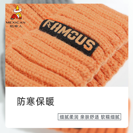 Scarecrow woolen hat for women in autumn and winter, Korean version, versatile knitted hat, new cold-proof and warm ear-protecting headband hat, trendy