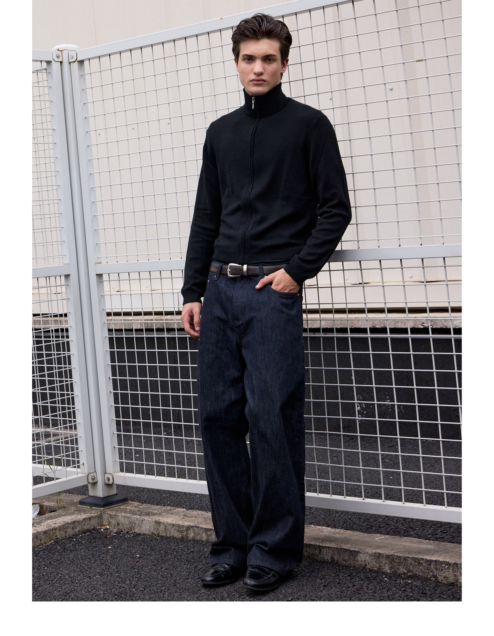 VLABMADE 50% Wool Zip-Up Cardigan